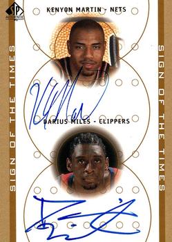 2000-01 SP Authentic - Sign of the Times Double #KM/DA Kenyon Martin / Darius Miles Front