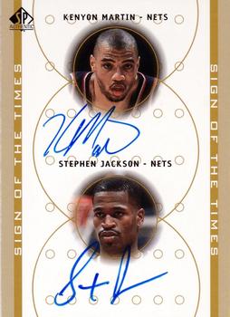 2000-01 SP Authentic - Sign of the Times Double #KM/SJ Kenyon Martin / Stephen Jackson Front