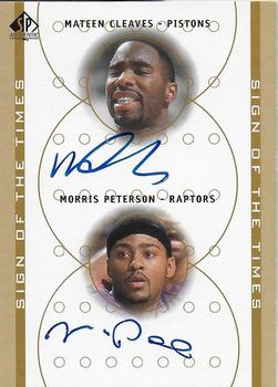 2000-01 SP Authentic - Sign of the Times Double #MC/MP Mateen Cleaves / Morris Peterson Front