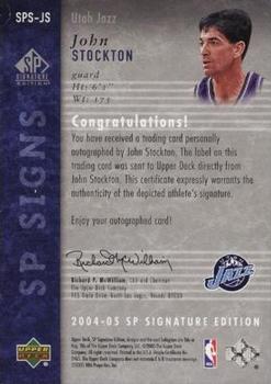 2004-05 SP Signature Edition - SP Signs #SPS-JS John Stockton Back