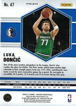 2020-21 Panini Mosaic - Mosaic Green #47 Luka Doncic Back