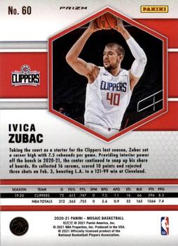 2020-21 Panini Mosaic - Mosaic Reactive Red #60 Ivica Zubac Back