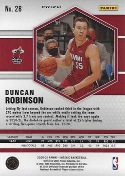 2020-21 Panini Mosaic - Mosaic Red #28 Duncan Robinson Back