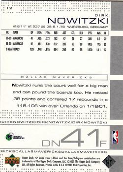 2000-01 SP Game Floor #12 Dirk Nowitzki Back