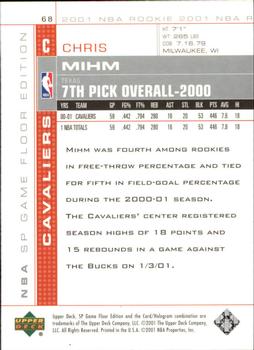 2000-01 SP Game Floor #68 Chris Mihm Back