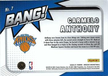 2020-21 Panini Mosaic - Bang! #7 Carmelo Anthony Back
