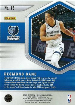 2020-21 Panini Mosaic - Blue Chips #15 Desmond Bane Back