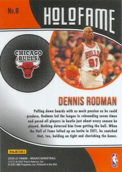 2020-21 Panini Mosaic - HoloFame #8 Dennis Rodman Back