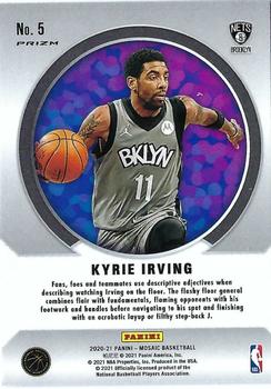 2020-21 Panini Mosaic - Men of Mastery #5 Kyrie Irving Back