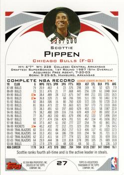 2004-05 Topps - Black #27 Scottie Pippen Back