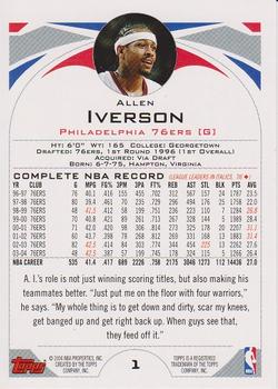2004-05 Topps 1st Edition #1 Allen Iverson Back