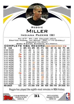 2004-05 Topps 1st Edition #31 Reggie Miller Back