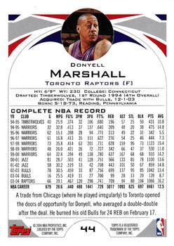 2004-05 Topps 1st Edition #44 Donyell Marshall Back