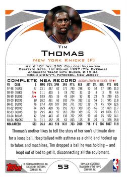 2004-05 Topps 1st Edition #53 Tim Thomas Back