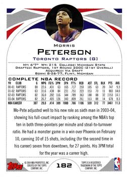 2004-05 Topps 1st Edition #182 Morris Peterson Back