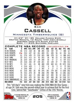 2004-05 Topps 1st Edition #205 Sam Cassell Back