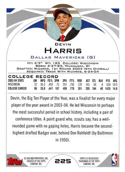 2004-05 Topps 1st Edition #225 Devin Harris Back