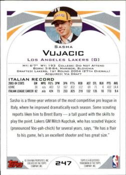 2004-05 Topps 1st Edition #247 Sasha Vujacic Back