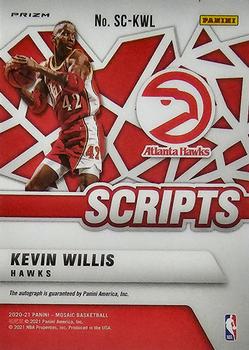 2020-21 Panini Mosaic - Scripts #SC-KWL Kevin Willis Back