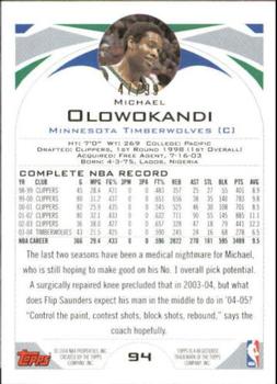 2004-05 Topps - Gold #94 Michael Olowokandi Back