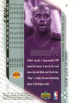 2000-01 SPx #37 Shaquille O'Neal Back