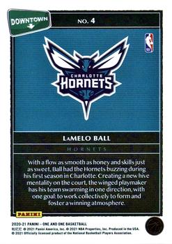 2020-21 Panini One and One - Downtown #4 LaMelo Ball Back