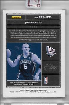 2020-21 Panini One and One - First-Team Signatures Blue #FTS-JKD Jason Kidd Back