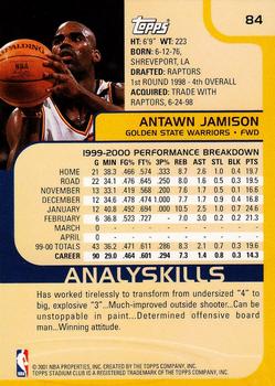 2000-01 Stadium Club #84 Antawn Jamison Back