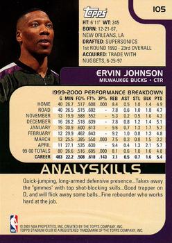 2000-01 Stadium Club #105 Ervin Johnson Back