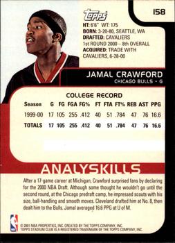 2000-01 Stadium Club #158 Jamal Crawford Back