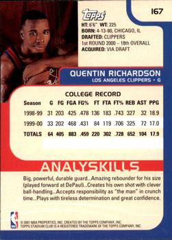 2000-01 Stadium Club #167 Quentin Richardson Back