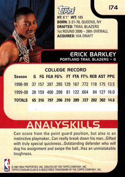 2000-01 Stadium Club #174 Erick Barkley Back