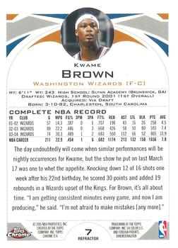 2004-05 Topps Chrome - Refractors #7 Kwame Brown Back