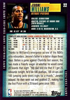2000-01 Topps #22 Jerome Williams Back