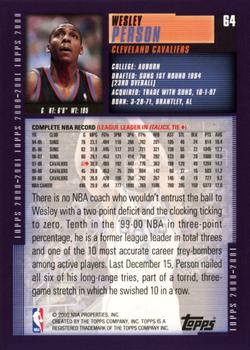 2000-01 Topps #64 Wesley Person Back