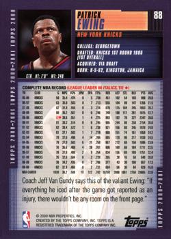2000-01 Topps #88 Patrick Ewing Back