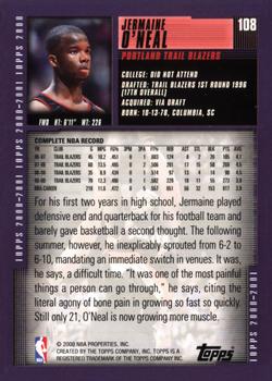2000-01 Topps #108 Jermaine O'Neal Back