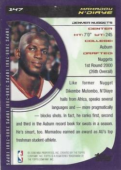 2000-01 Topps #147 Mamadou N'Diaye Back