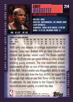 2000-01 Topps #214 Corey Maggette Back