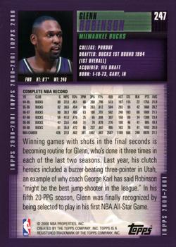 2000-01 Topps #247 Glenn Robinson Back