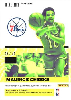 2020-21 Panini Flux - Autograph Influx Gold #AI-MCH Maurice Cheeks Back