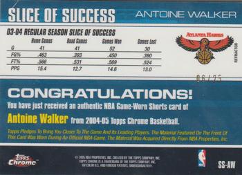 2004-05 Topps Chrome - Slice of Success Refractors #SS-AW Antoine Walker Back