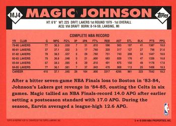 2000-01 Topps - Cards That Never Were #MJ4 Magic Johnson Back