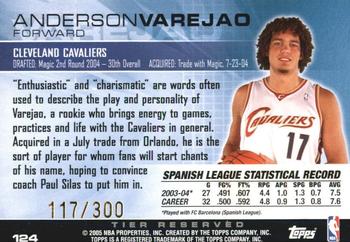 2004-05 Topps Luxury Box - Tier Reserved #124 Anderson Varejao Back