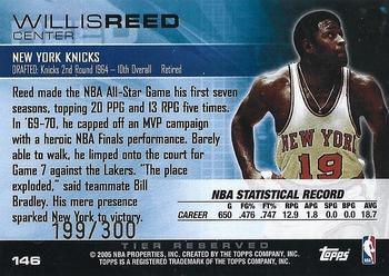 2004-05 Topps Luxury Box - Tier Reserved #146 Willis Reed Back