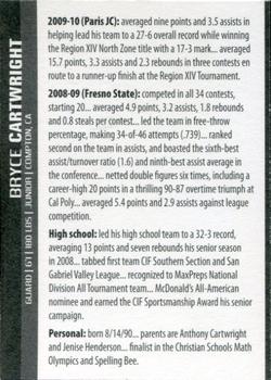 2010-11 Iowa Hawkeyes #NNO Bryce Cartwright Back