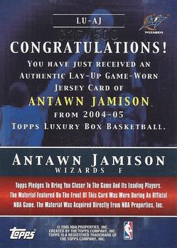 2004-05 Topps Luxury Box - Lay-Up Relics #LU-AJ Antawn Jamison Back