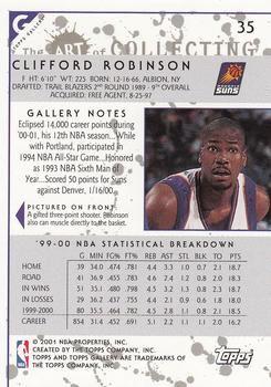2000-01 Topps Gallery #35 Clifford Robinson Back