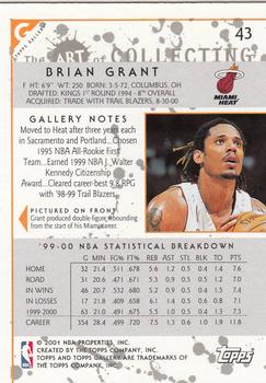 2000-01 Topps Gallery #43 Brian Grant Back