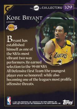 2000-01 Topps Gallery #109 Kobe Bryant Back